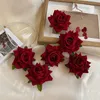 Autre rétro rose rouge rose fleur élégante élégante à la mode en épingle à cheveux Clip de cheveux accessoires