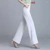 Kadın pantolonları uzun süreli kıyafetler Kore ofis mağazası kadın pantolonları yüksek bel düz bacak gençliği