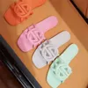Designer Sandals Women Interlocking Rubber Slippers Slides Ladies Flat Beach Jelly Script Mule Waterproof Luxurys Loafers Shoes With Box 【code ：L】