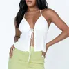 Женские танки с разбивкой шнурки Camisole Sexy Lady Ladyless Tops Summer Olde 2024 Split Top Top Rave Etbits Tank Vest Y2K Clubwear