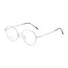 BCLEAR RETRO MAN WOMAN RAUND GLASSES METAL ALLOY eyeglass Frame Black Silver Gold Spectacles Eyeglasses高品質240430