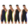 Anzüge Sommer Männer Onepiece Badeanzug ärmellose Front Reißverschluss Schwimmshorts BodySuit Triathlon Neoprenanzug Badeanzug Strandkleidung