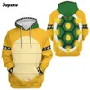 Herren Hoodies Sweatshirts 2024 Bowser 3D-Druckmenschen und Damen Hoodies Harajuku Street Clothing Fashion Sportswear Jacke Rollenspiele in Kürze Q240506