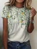 T-shirt damski damski za okrągły szyja T-shirt retro z nadrukiem krótkie rękawowe luźne damskie damskie wierzch