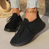 Lässige Schuhe Ladies Frühling 2024Fashion Mesh atmungsaktives Frauen einfache farbige Flache Anti-Rutsch-Damen Vulkanisierte Größe großer Größe