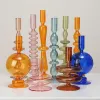 Candles Floriddle Taper Candle Holders Glass Candlesticks for Home Wedding Table Decoration Glass Vase Table Bookshelf Candles Stand