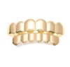 Новый настраиваемая посадка 14K Золотая хип -хоп зубы Grillz Caps Top Bottom Grill для MAN7563400