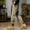 Men's Pants Fashion Stitching Workwear Casual Summer 2024 Trendy Personality Street Slim Fit Ankle-Tied Sports Sweatpants