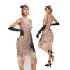 Casual jurken Design vrouwen jaren 1920 vintage grote v-hals flapper franje kralen Great Gatsby Party Cocktail Sequins Dress Plus Size XS-3XL