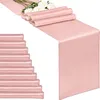 10pcs Satin Tischläufer 30275 cm Roségold Hochzeitsseide Läufer für Bankets Party Bright Dining Dekoration 240506