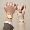 Relógios de pulso Liebig Japan Quart Movimento Women Mens relógios luxuosos aço inoxidável feminino feminino Golden Wristwatch relógio Relógio feminino