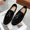 Designer Shoes LP Walk Charms Embellished Casual Shoes Men Women Suede Loafers Couple Shoes Genuine Leather Flat For Men Women Factory direct sale