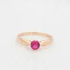 Wedding Rings Shiny Light Luxury Plated Rose Gold Inlaid Round Red Gemstone For Women High Elegant Jewelry