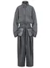 Eam Blue zweiteiliger Anzug Denim Jacke große Größe Wide Leghose Stand Collar Women Fashion Spring Herbst 2024 CPG0370 240423
