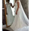 Mermaid Dresses Lace Full Wedding Bridal Gown Sweep Train Scalloped Neck Sexy Sleeveless Applique Custom Made Plus Size Tulle Vestidos De Novia