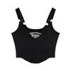 Women's Tanks Slim Fit Camisole Stylish Embroidered Backless For Women Crop Top Dating Club Beach Parties Stretchy Solid Color
