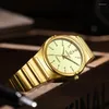 Relógios de pulso Liebig Japan Quart Movimento Women Mens relógios luxuosos aço inoxidável feminino feminino Golden Wristwatch relógio Relógio feminino