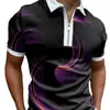 Men's Plus Tees Polos 2024 Nuevo estampado de solapa 3D Digital Outdoor Leisure Polo para hombres Camisetas de manga corta Tops