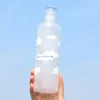 Wasserflaschen Geschenkbecher mit Zeitskala Plastik für Sportreisen 500 ml Kinderschule Fitnessstudio Transparent Milchsaft Einfaches Mädchen