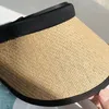 Baskar Visir Straw Hat Practical UV Protection Sun Tomt stora takfot strand
