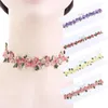 Colares pendentes Bordados românticos Flores de gargantilha moda doce Candy Clavicle Clavicle para mulheres Acessórias de jóias para meninas