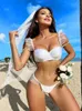 Swimwear femminile Peachtan Team Bride Bride Swimsuit Wedding Bikini reggiseno Push Up White Bareding abita