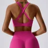 Cross Schulter-Yoga Bra Brust Pad Running Sport Bra Gym Top Womens Elastic Pull-up Unterwäsche Damen Tanktop Fitness Tanktop 240430