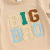 T-shirty Toddler Baby Boys T-shirty rozmyty litera haftowa załoga szyja koszule krótkie rękawy Summer Casual Fashion Topsl2405