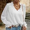 Blouses des femmes Chemises Elegant Femmes Velles à manches longues Velleurs à manches longues 2024 Chiffon Casual Flowy Shirt Solide Blusas Blusas Tops