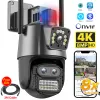 Obiektyw 8MP Trzy obiektywa WiFi IP kamera 4K HD podwójny ekran PTZ Kamera Automatyczne śledzenie CCTV kamera 4MP P2P Nadzór wideo ICSEE