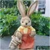 Party Favor Standing Bunny Rabbit St Artificial 14 With Carrot Home Garden Decoration Easter Theme Supplies Cg001 Drop Delivery Fest Dhgy1