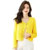 Frauenjacken 2024 Fashion Casual Women Yellow Langarm Outwear Coat Office Ladies weibliche Tops Kleidung