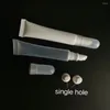 Bottiglie di stoccaggio 10 ml bianca vuota chiara fori singolo a singolo foro multiholo lucidala lucidala smalta per unghie tubo di base per la base di base 50pc 50pc