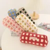 Waffle Lamb Plush Pen Bag Japanese Ins Style Pencil Pouch Liten Student Stationery Storage School Supplies