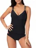 Women's Swimwear In-X Two Piece Tankini Black Set For Women Large Sizes Swimming Suit High Waist Bathing Ladies