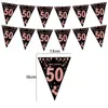 Banner Flags Rose Gold 18 30 40 50 60 Year Happy Birthday Banner Streamer Party Backdrops Decoration Adult Birthday Anniversaire 30th Flags