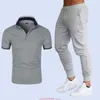 Suisses de survêtement masculines Polo à manches courtes Men Polo Thin Suit Summer 2 pièces Set Fashion Business Vêtements Sweatpants Tracksul