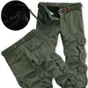 Herrenhosen Winter Dicke warme Ladung in voller Länge Multi -Taschen -Gelegenheits Militär Baggy Tactical Fleece Lange Hosen Plus Size 40