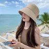 Bérets Coton Fisherman Hat Fashion Bow Not Houstable Beach Catch Anti UV Wide Brim Sun Woman