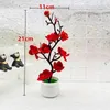 Dekorativa blommor konstgjorda växter bonsai små trädsimuleringsgryta falska bordspottade ornament hem dekoration el trädgård