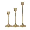 3PcsSet European style Metal Candle Holders Simple Golden Wedding Decoration Bar Party Living Room Decor Candlestick Home 240506