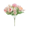 Decorative Flowers 2bunches Fake Peony Home Carnation El Arrangement Party Silk Hydrangea Artificial Flower Bouquet Office Po Props