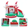 Счастливого Рождества Бонк Дом Слайд надувные надувные надувные надувные лодки снеговик и замок Санта -Хаус прыгает с мячом детские рождественские игрушки, подарки для детей.