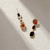 Bengelen oorbellen vintage hong kong stijl zachte vrouwen luxe ingesre ontwerp natuursteen charme s925 zilveren naald sieraden trendy cadeau