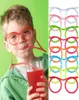500pcs Neuheit Erstaunliche dumme Multicolor -Brille Stroh Funny Trinkrahmen Brillen Strohhalm DIY Kinder Kinder Getränke Suppli7291566