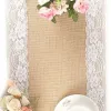 Pads Jute Table Runner met kant aan beide kanten voor feest- en bruiloft Diningtable Decorations