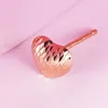 Boucles d'oreilles en peluche réelle 18k rose gold stud women woffs chanced heart coeur 0,5 g