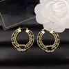 18K Gold Plated Luxury Brand Designer Hoop Ohrringe Round Charme Big Circle Ohrringe für Frauen Schmuckparty Geschenk Hochzeit Engagement