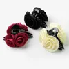 Andere elegante Vintage Satin Farbe Rose Blume Haare Hakenhalter Haarthaare Haarnadel Frauen Mädchen Barrettes Haarzubehör