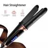 4 engrenagens Temperatura ajustável 2in1 Profissional Flor Fil Hair Alisador Faça Faça de Estilo de Aquecimento para Molhado ou seco 240428